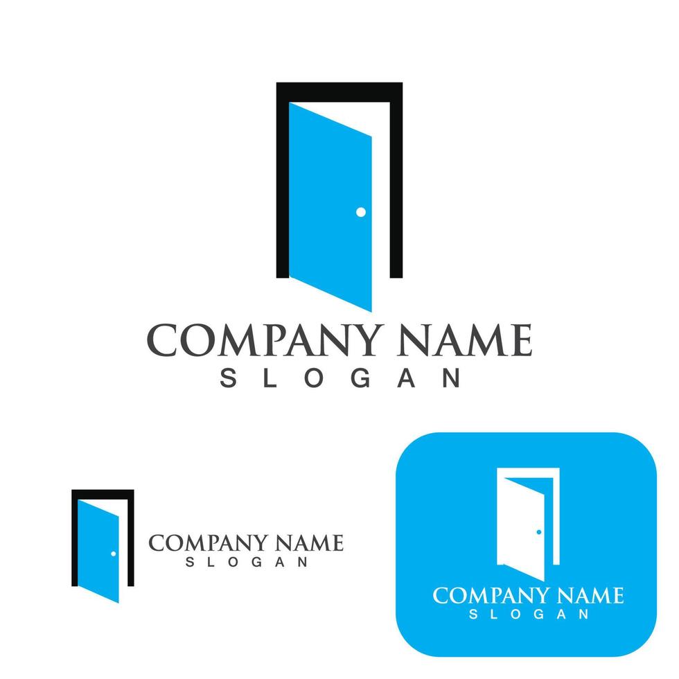 logotipo de puerta y vector de símbolo