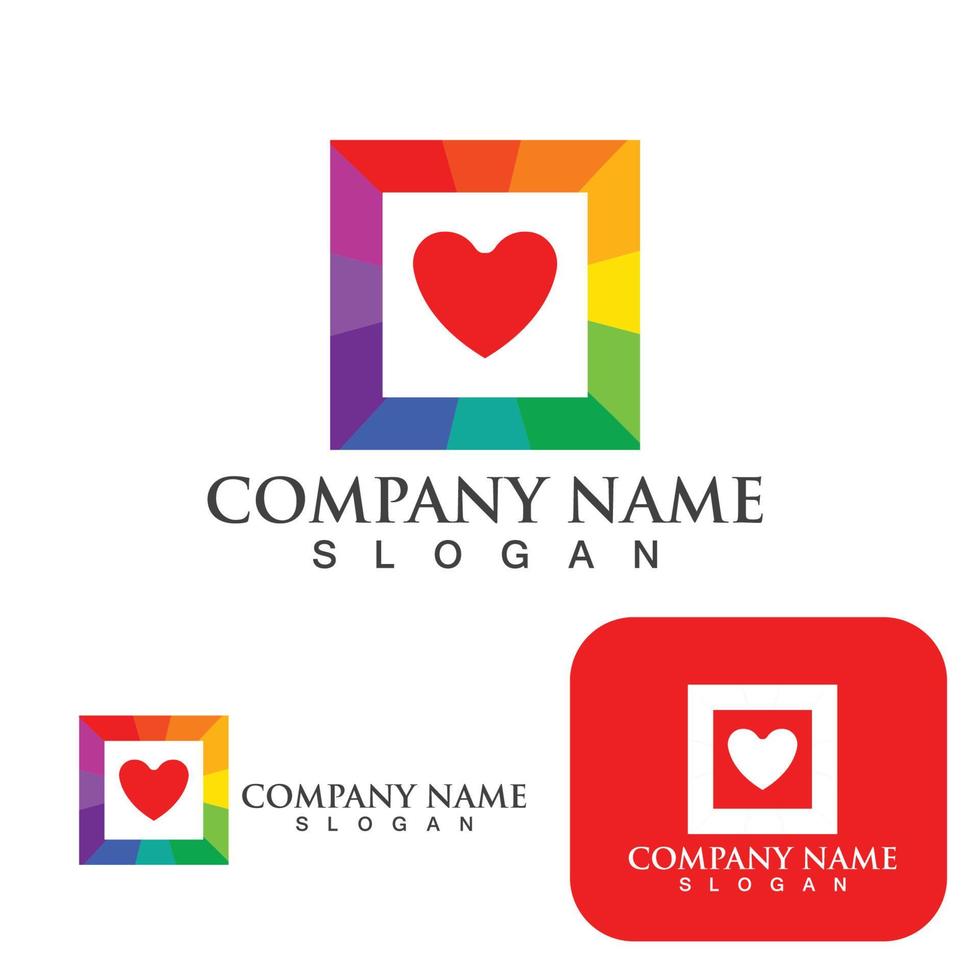 Love logo Vector icon illustration design Template