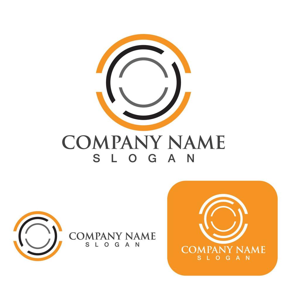 C Circle ring logo Template vector icon