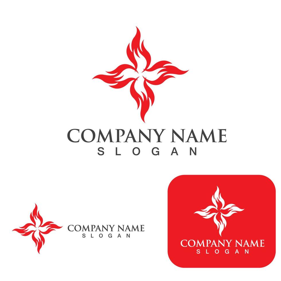 Fire Logo Template  Flame Symbol  Icon Vector