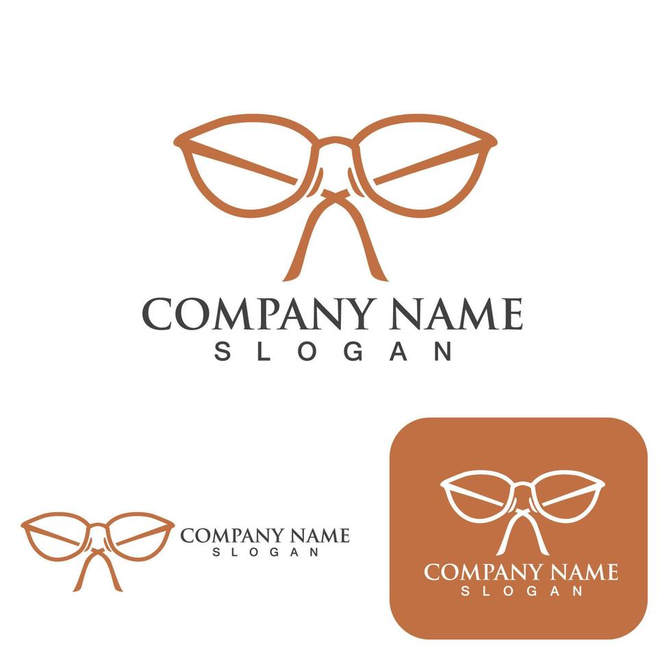 GLASSES logo and symbol template design element vector