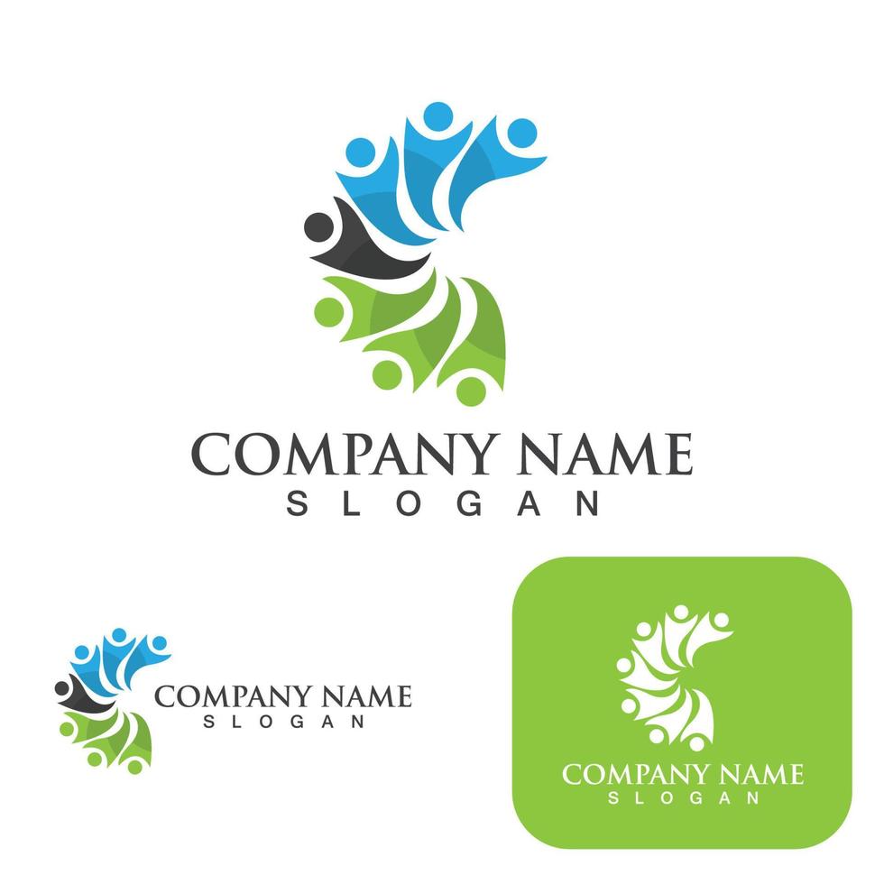 Community group logo, network and social icon vector