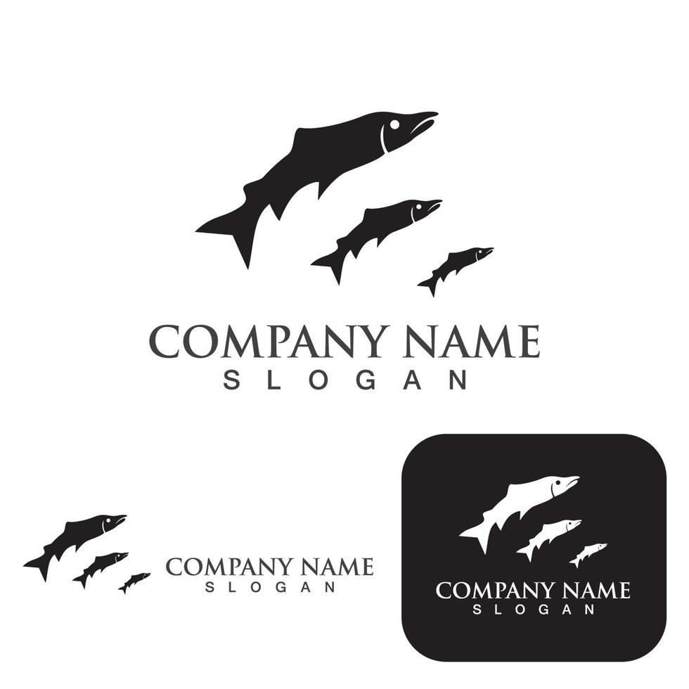 Fish logo template vector