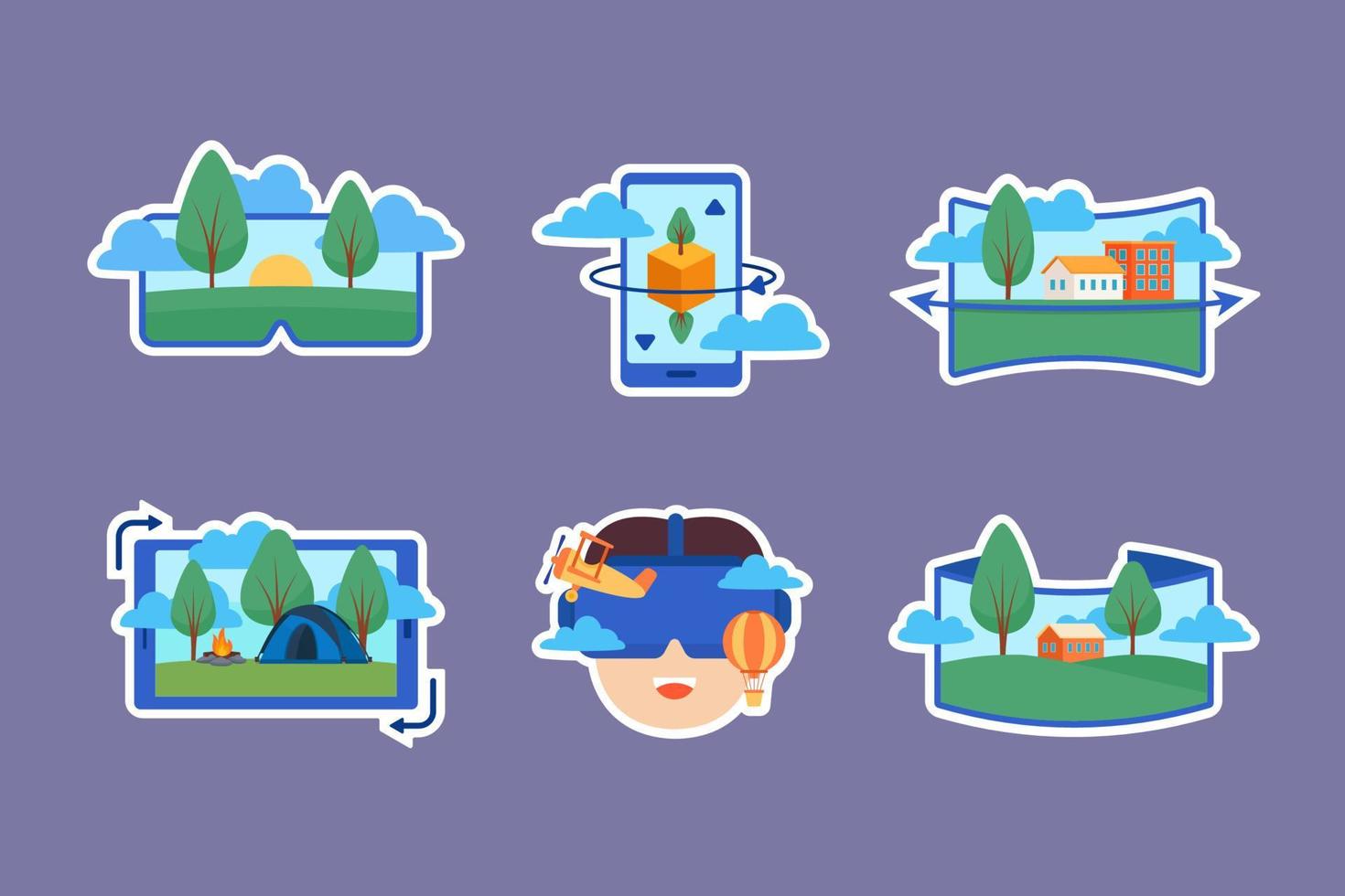 Virtual Universe Tour Stickers Collection Set vector