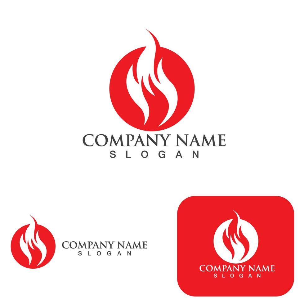 fuego, logotipo, plantilla, llama, símbolo, icono, vector
