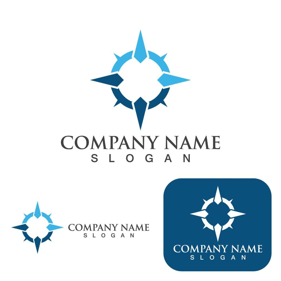 Compass logo and symbol gps vector