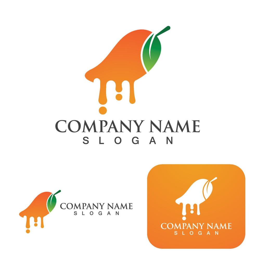 Mango Fruits Fresh Juice Logo vector