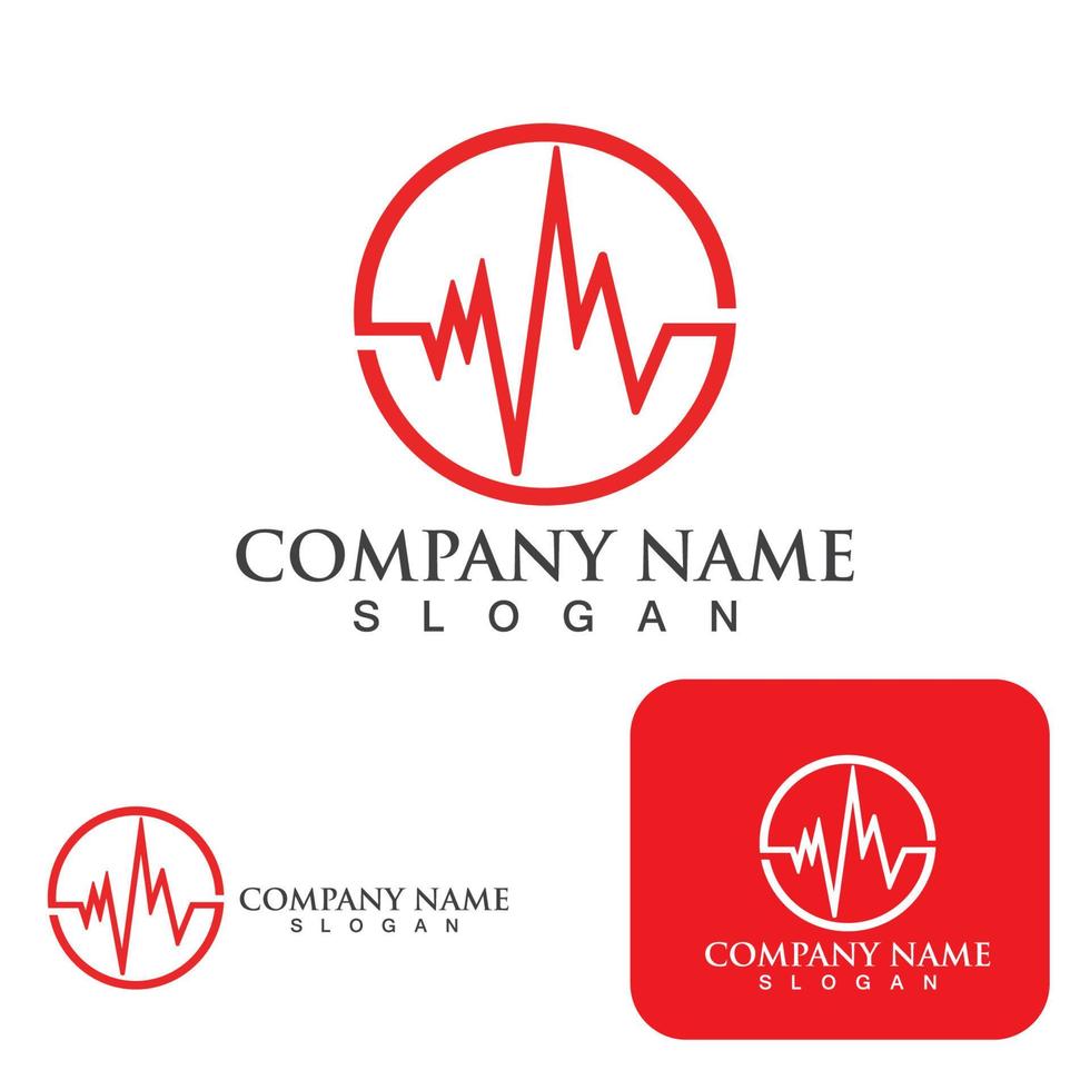 Heartbeat  logo and symbol template design element vector