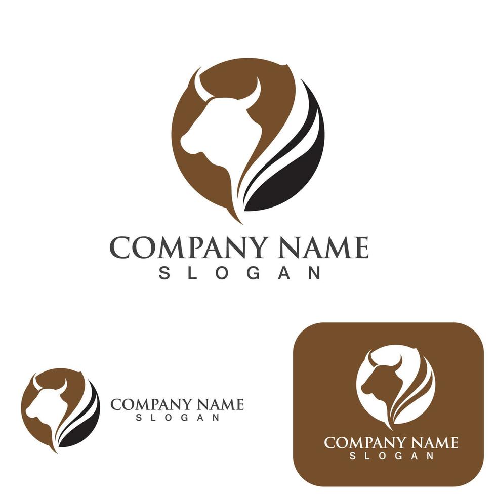 Cow head symbols and  logo vector template