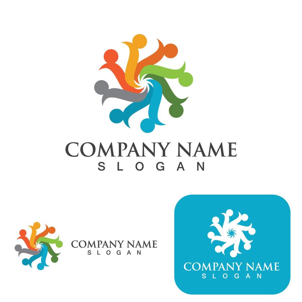 Community group logo, network and social icon vector