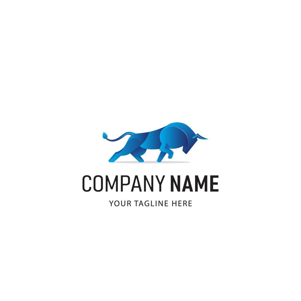Blue Bull Logo Design vector