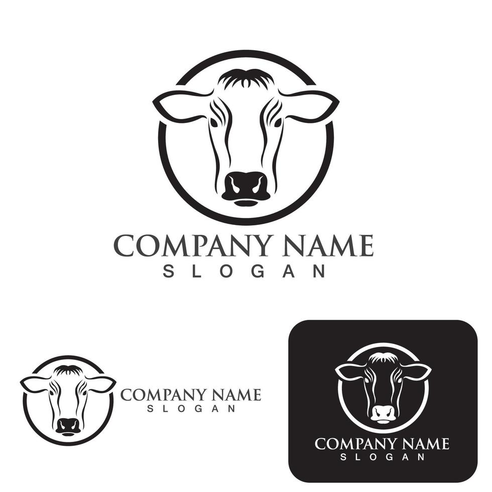 Cow head symbols and  logo vector template