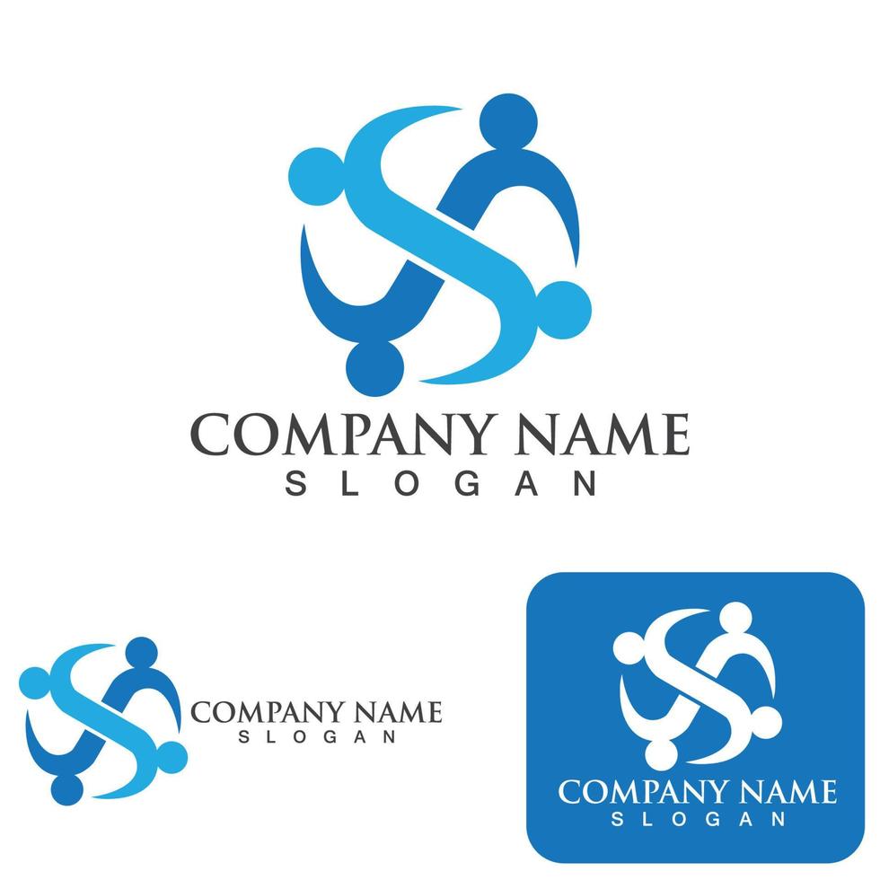Community group logo, network and social icon vector