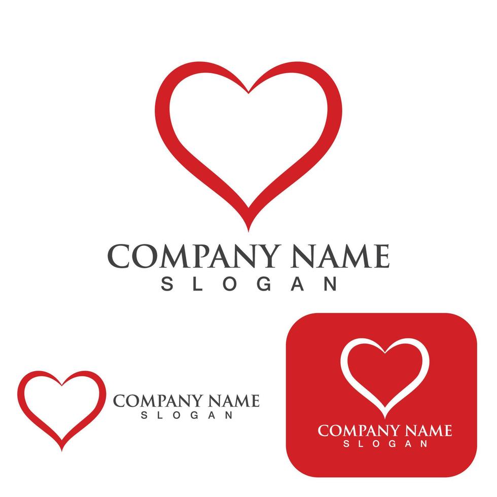 Love logo Vector icon illustration design Template