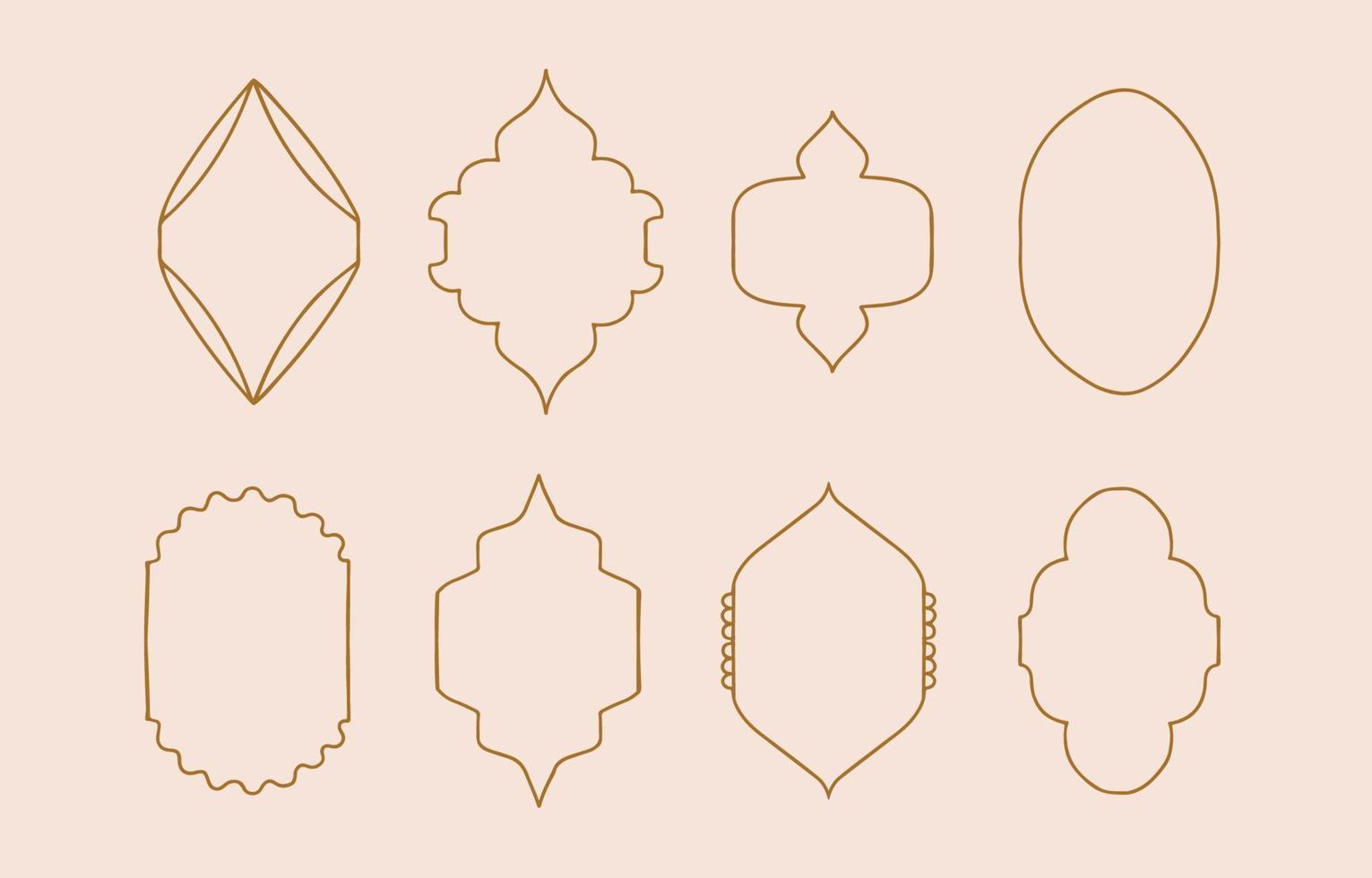Collection of line design with shape,frame.Editable vector illustration for social media,icon