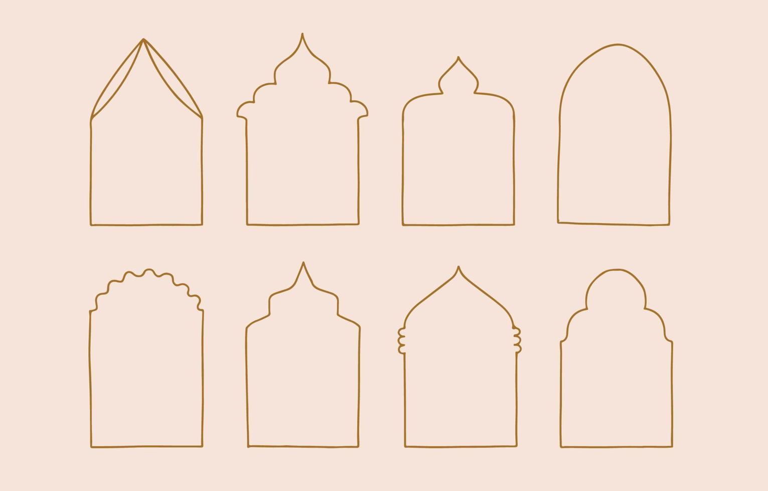 Collection of line design with window,door,arch.Editable vector illustration for website, sticker, tattoo,icon