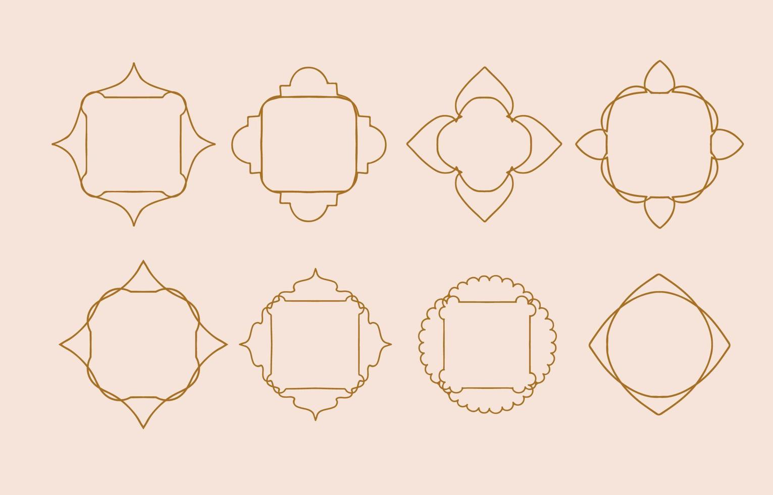 Collection of line design with shape,frame.Editable vector illustration for social media,icon