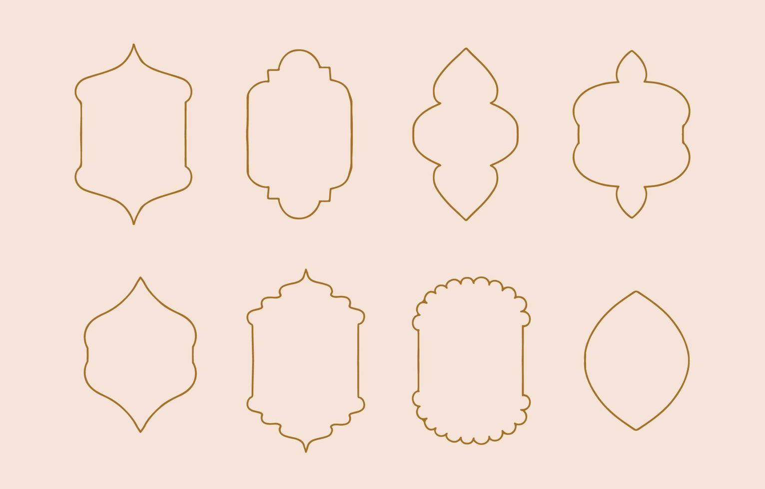 Collection of line design with shape,frame.Editable vector illustration for social media,icon