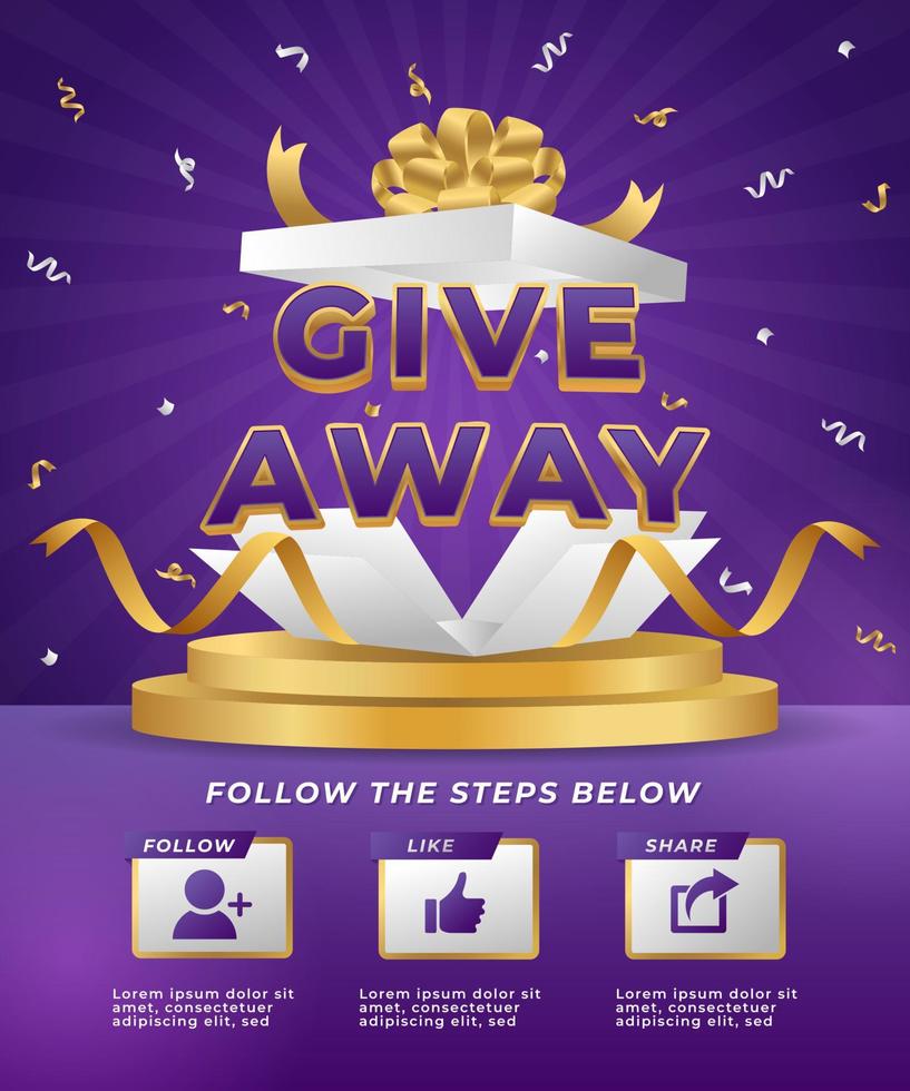Give Away Poster Background Template vector