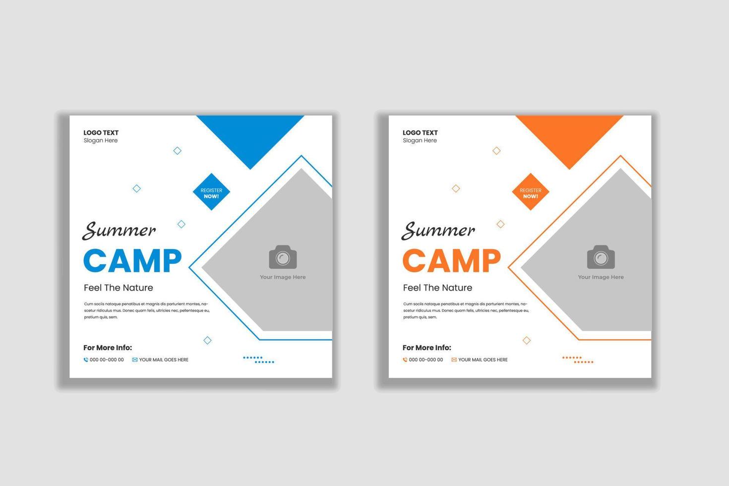 Summer Camp social media and web banner template vector