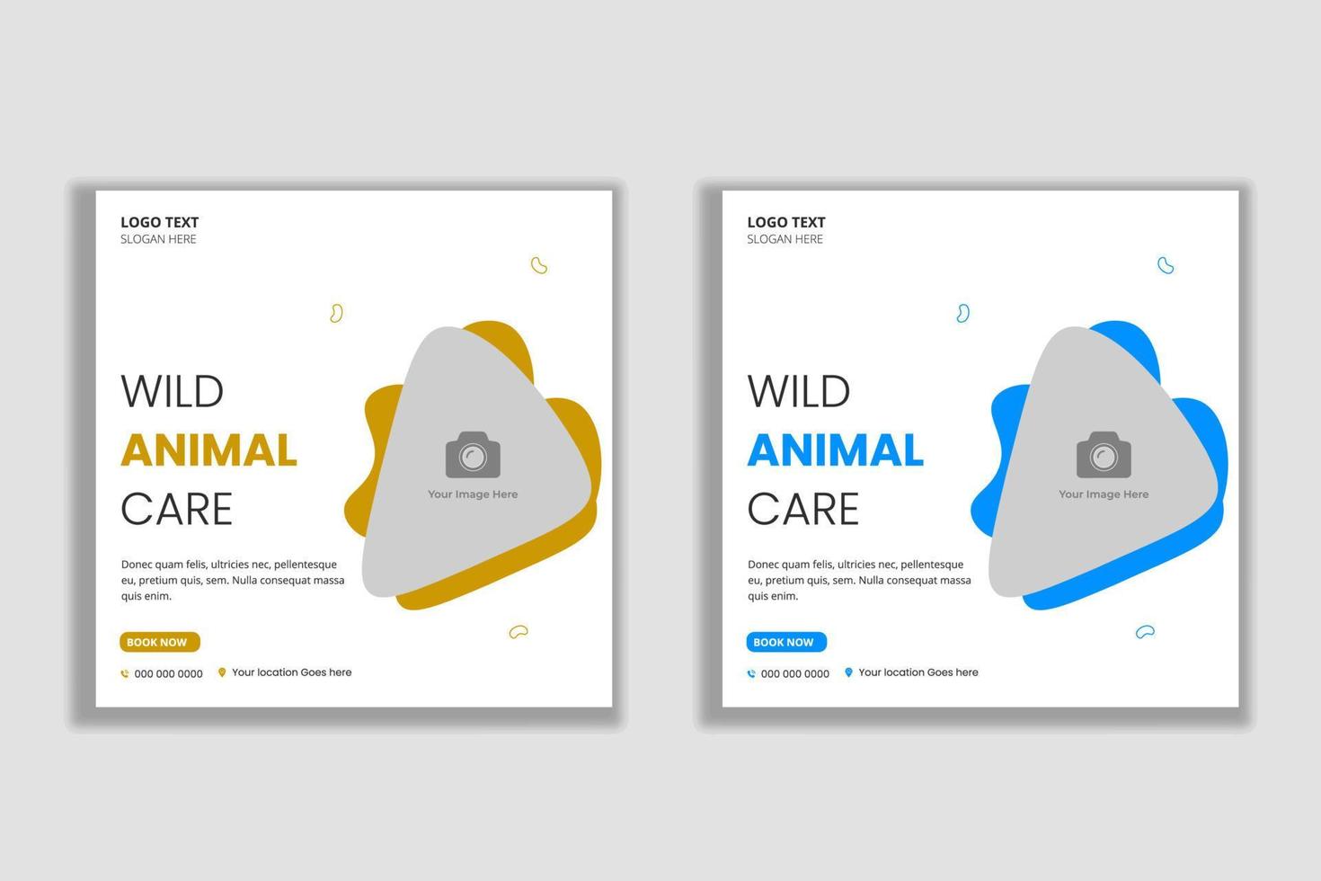 Animal care abstract social media and web banner template vector
