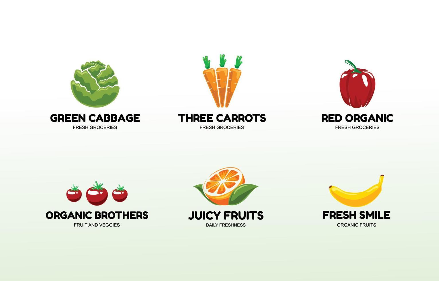 Organic Groceries Logos vector