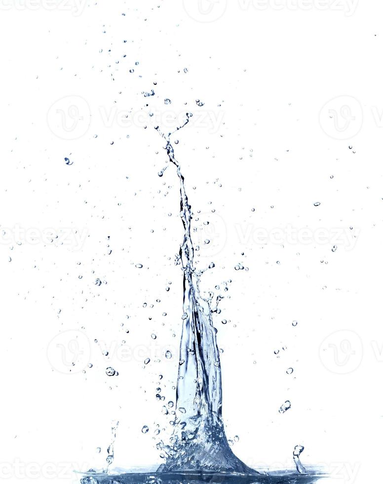 Clear water splashing. Isolated on white background. photo