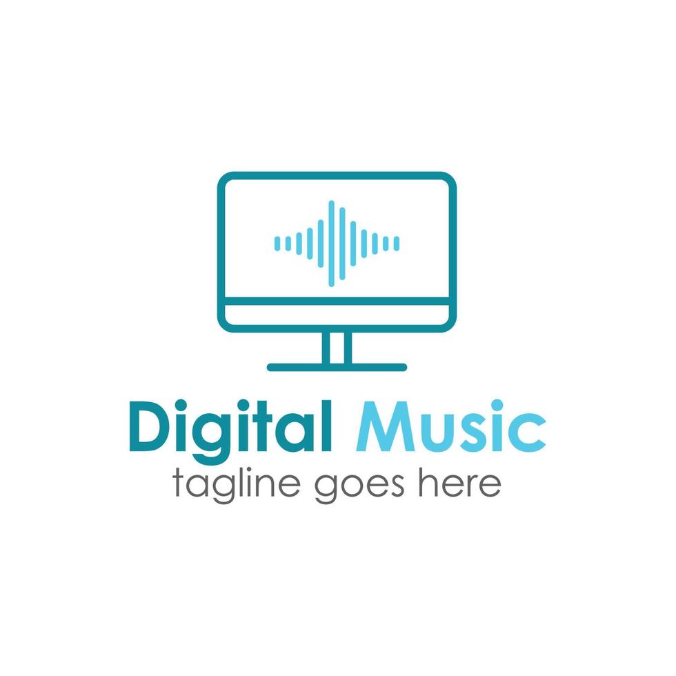 plantilla de diseño de logotipo de música digital simple y única. perfecto para negocios, móviles, web, aplicaciones, iconos, etc. vector