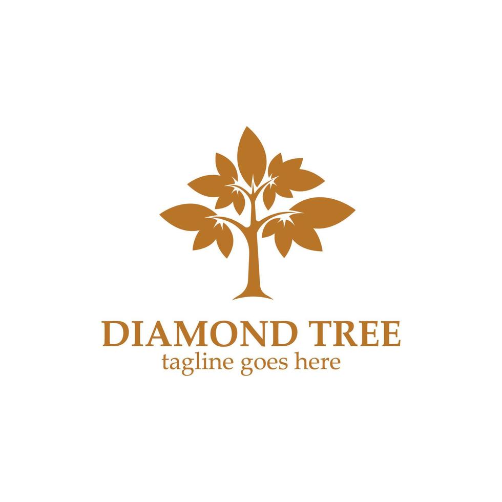 Diamond Tree logo design template simple and elegant. perfect for business, company, mobile, etc. vector