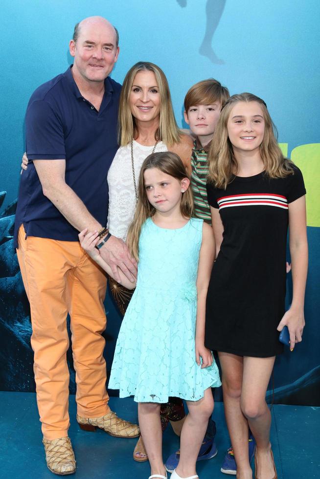 LOS ANGELES, AUG 6 - David Koechner, Family at the The Meg Premiere on the TCL Chinese Theater IMAX on August 6, 2018 in Los Angeles, CA photo