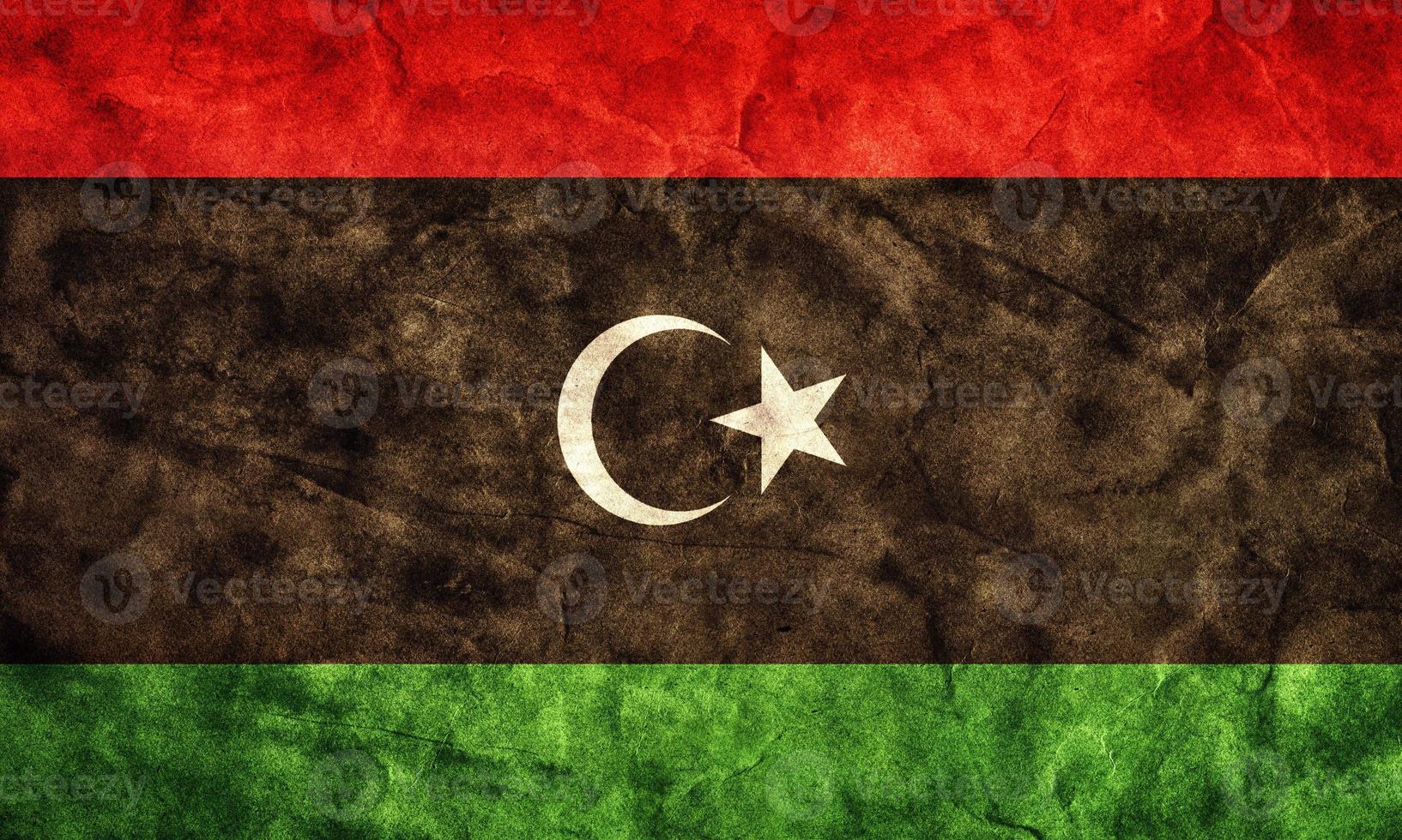 Libya grunge flag. Item from my vintage, retro flags collection photo