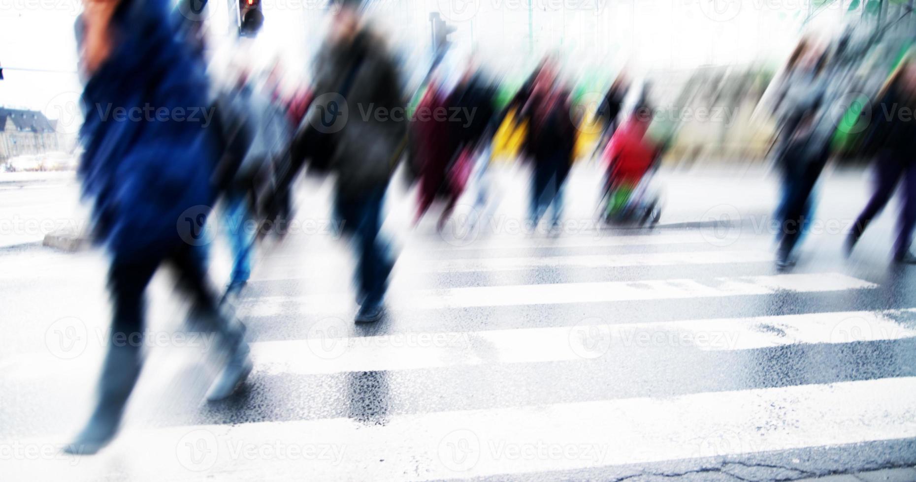 Pedestrian crossing rush. photo