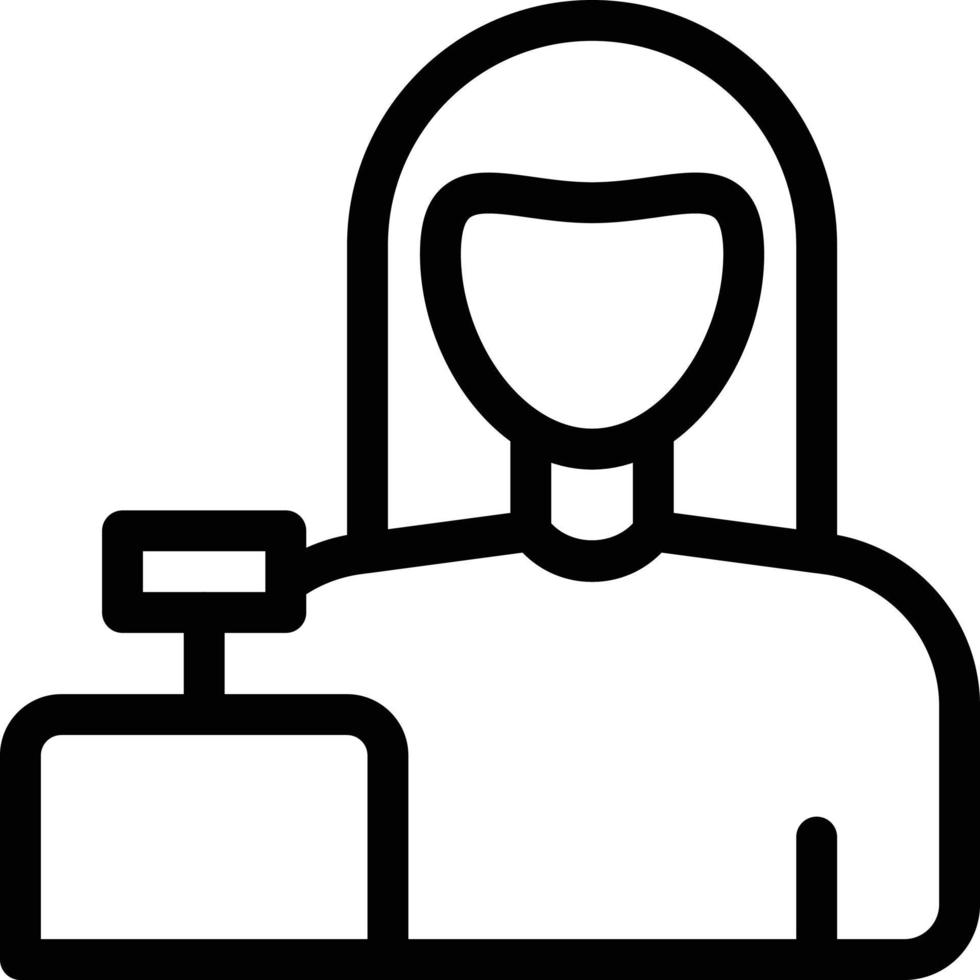 Ilustración de vector de recepcionista en un fondo. Símbolos de calidad premium. Iconos vectoriales para concepto y diseño gráfico.