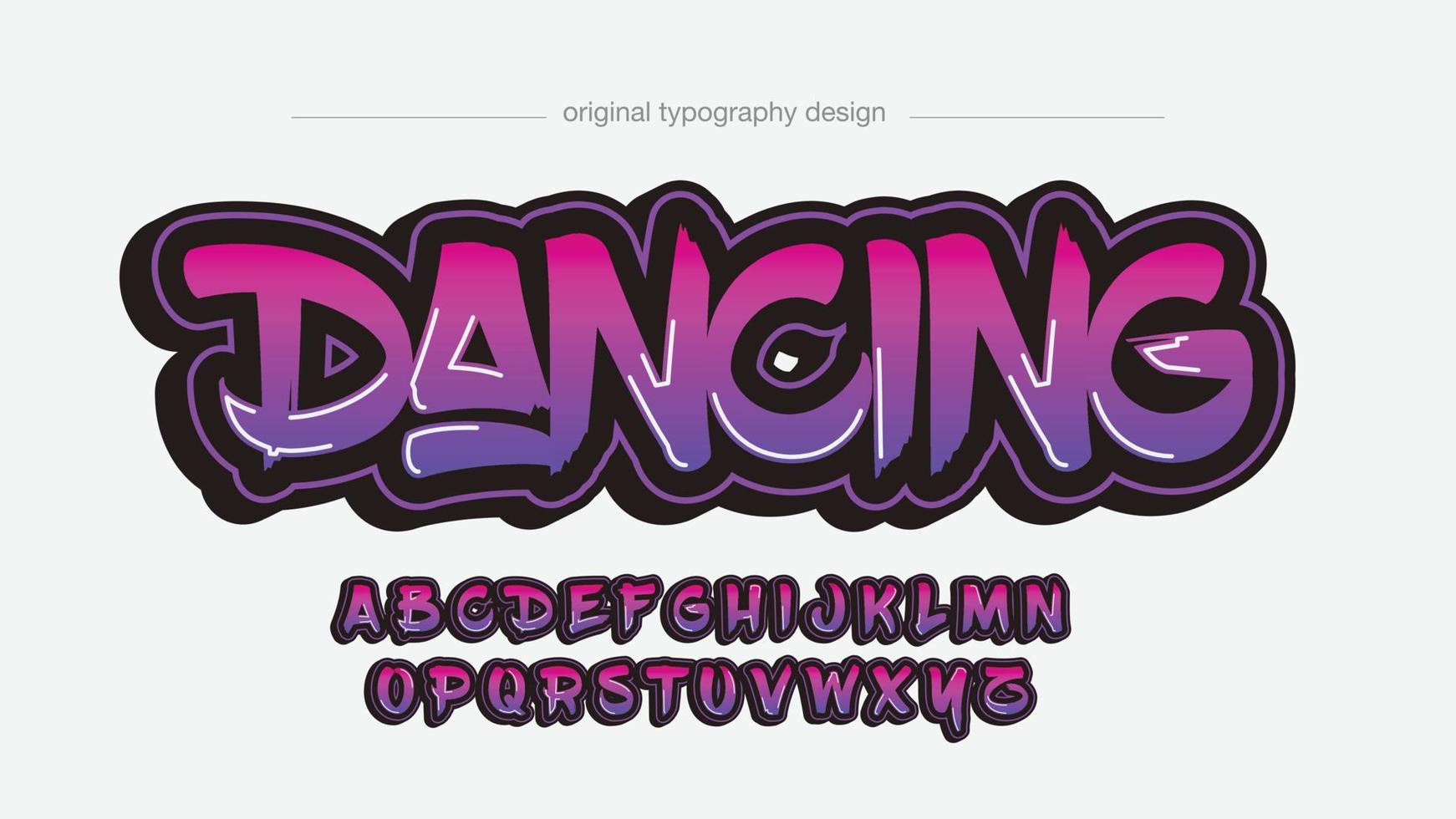 purple and pink brush graffiti typography vector