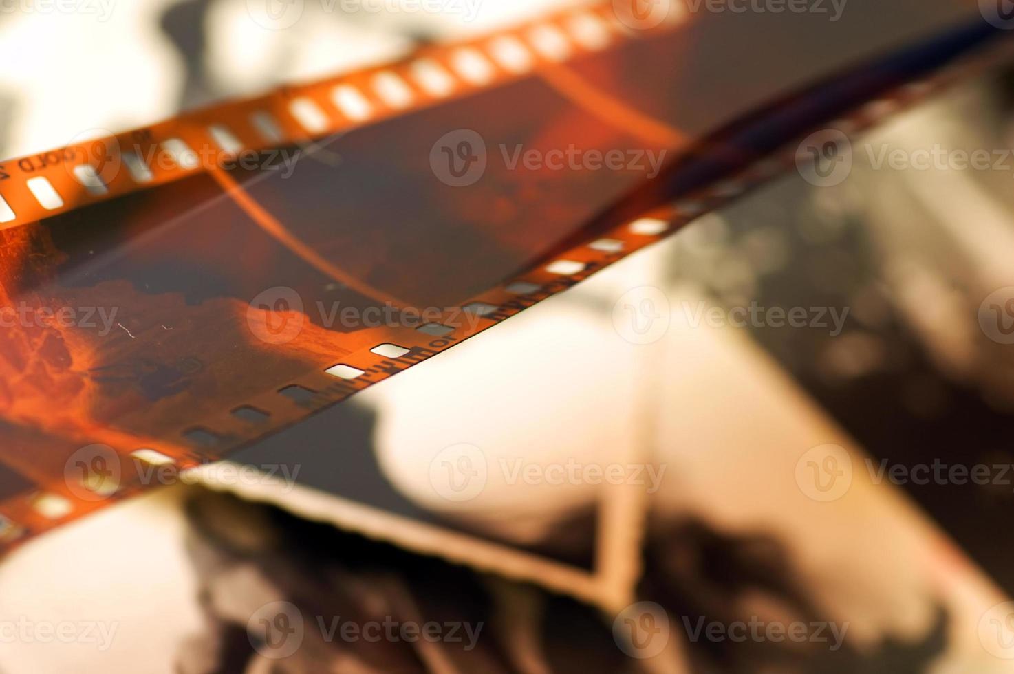 Old film strip and photos background