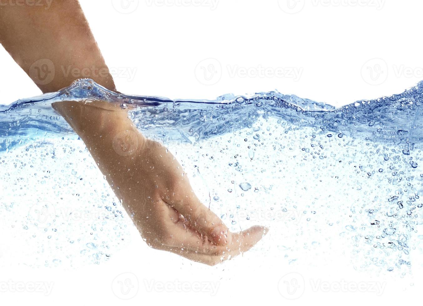 Woman's hand taking the water. photo