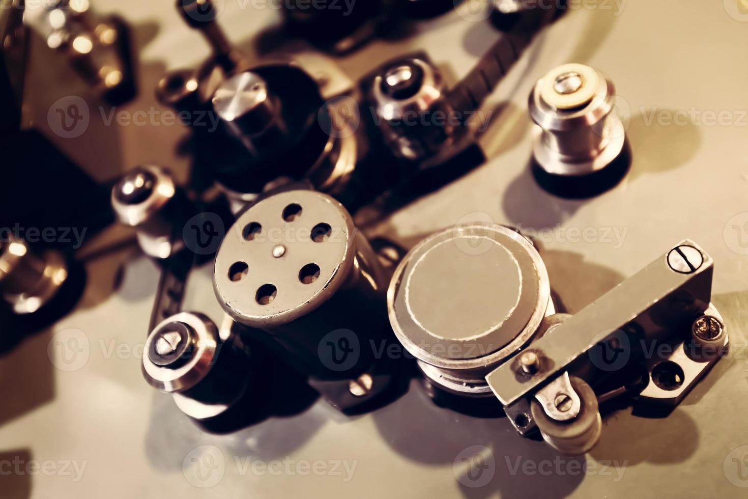 Old movie reels in a close-up shot. photo