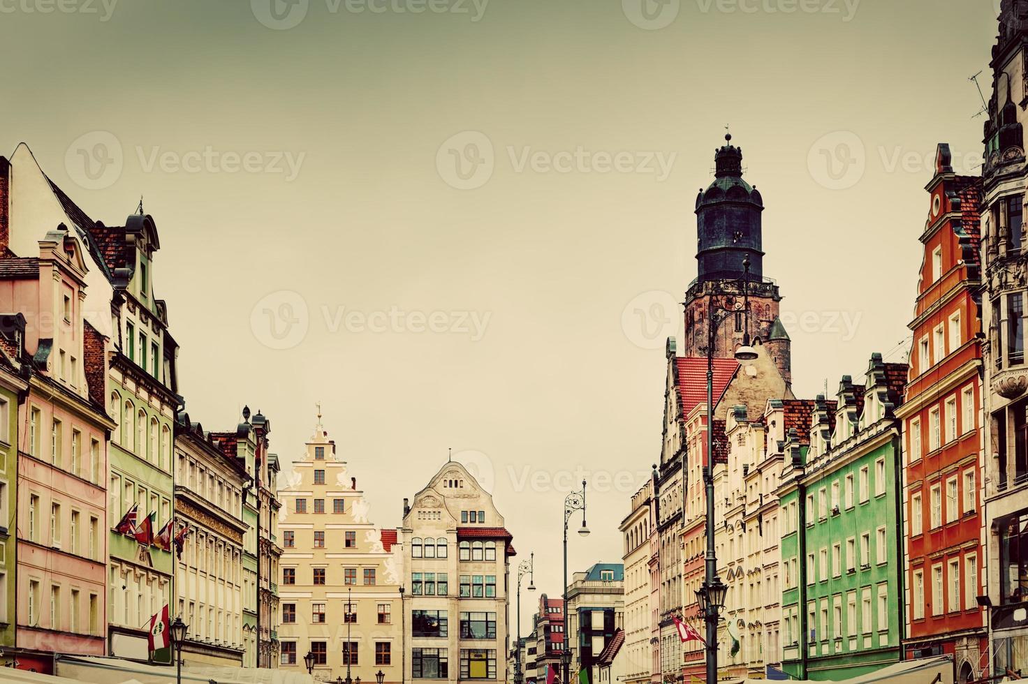 wroclaw, polonia en la región de silesia. la plaza del mercado foto