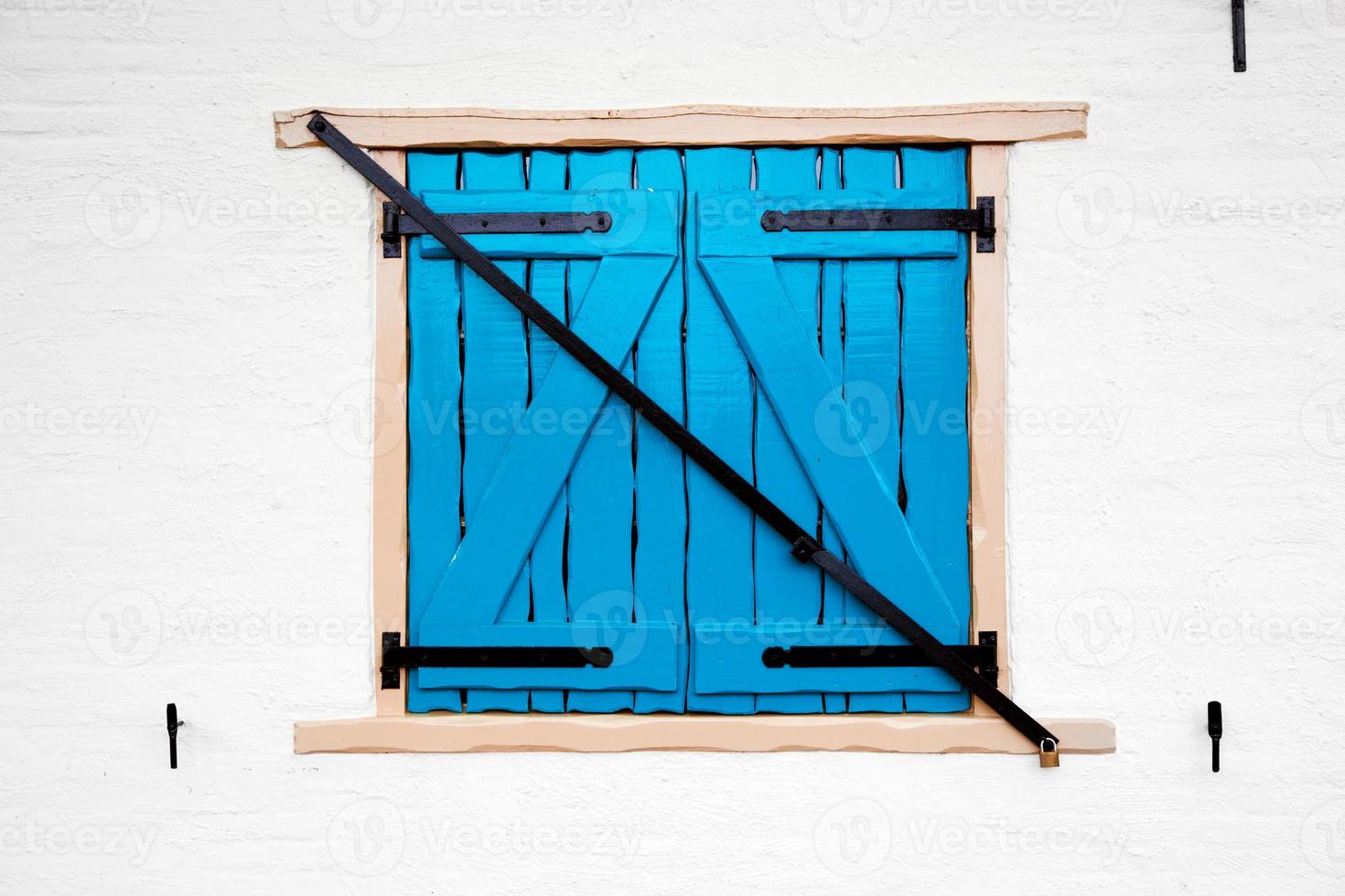 Old retro window with shutters photo