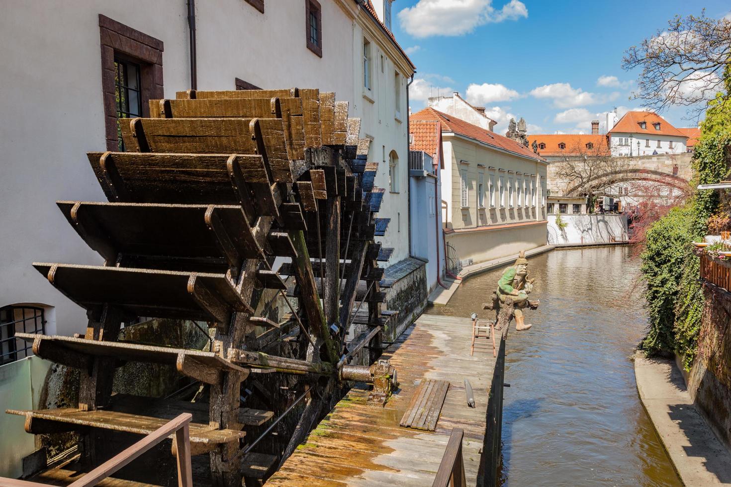 Prague, Czech Republic, 2022 - Historic water mill on Kampa Island in Prague, Czech Republic. photo