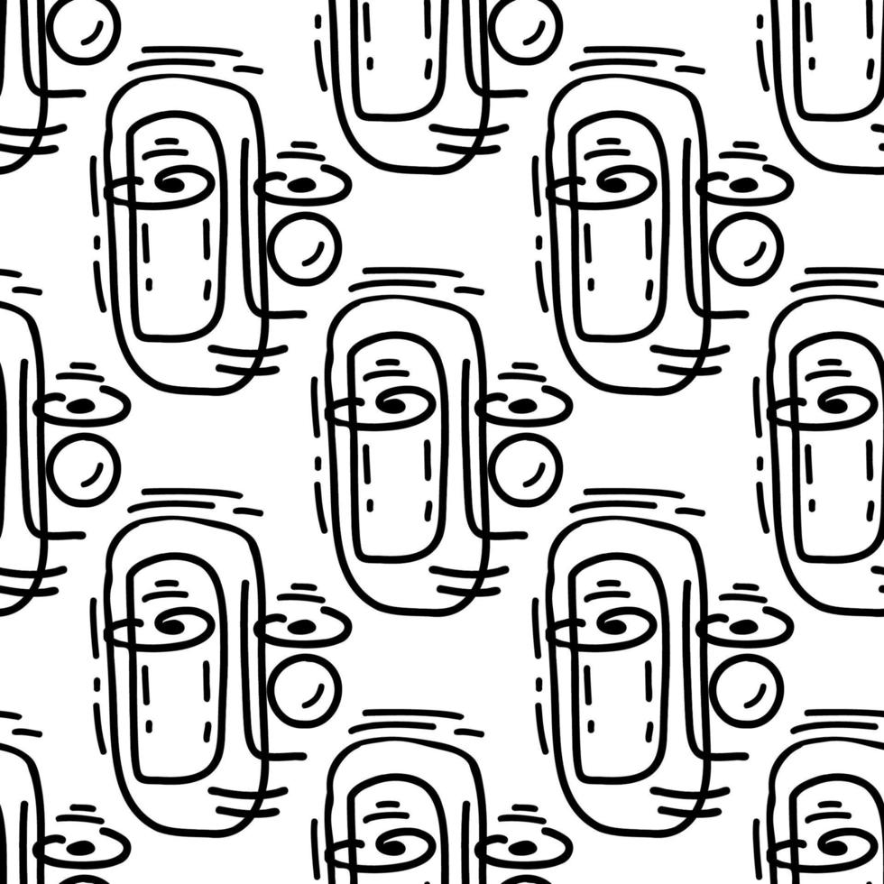 Seamless pattern with an Illustration modern head line art. vector