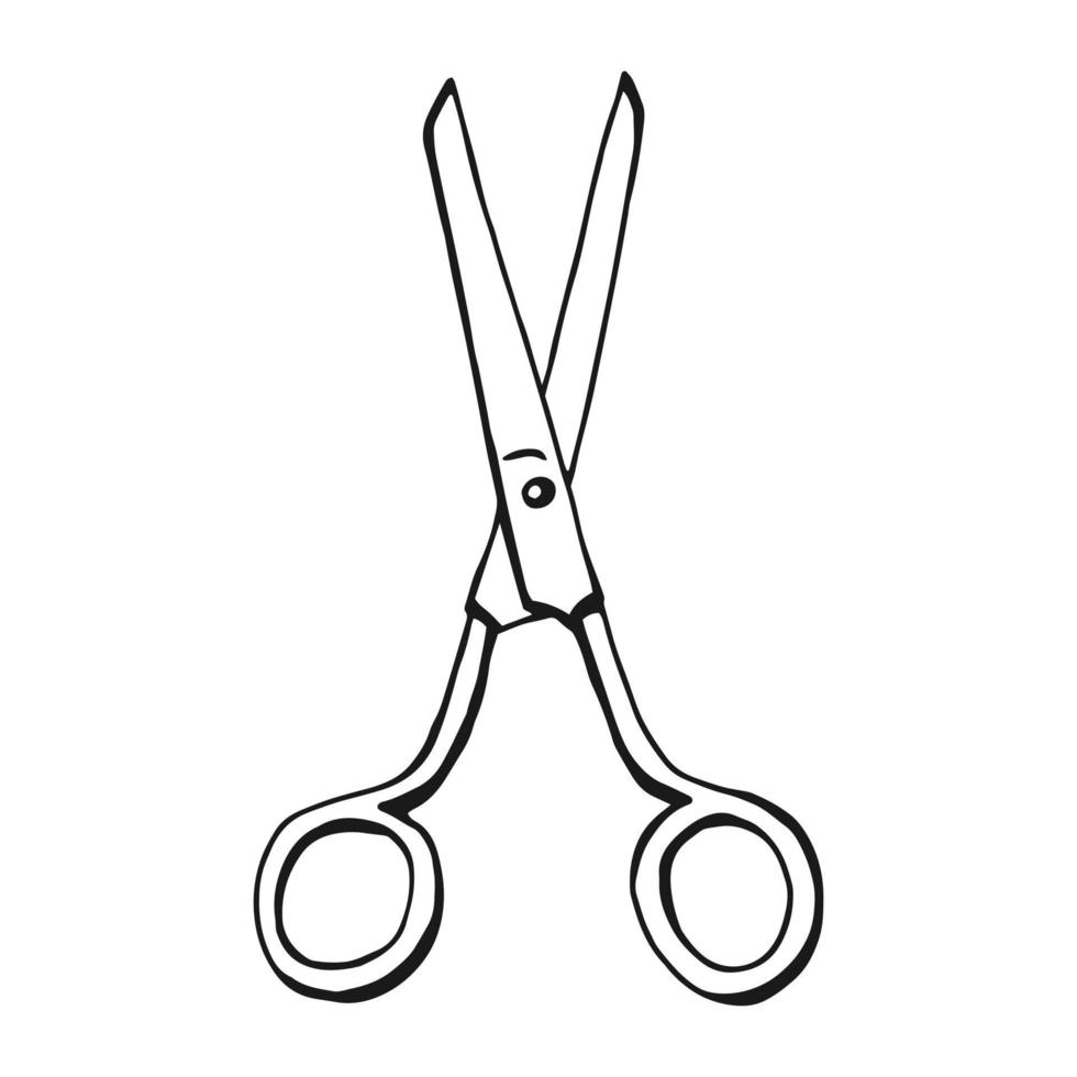 Scissor for sewing. Hand drawn illustration converted to vector. vector
