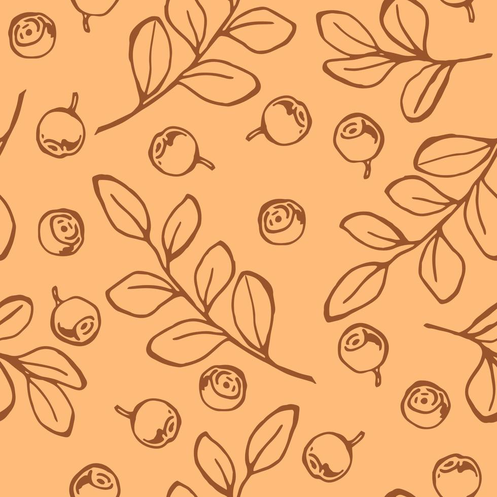 Seamless pattern with blueberry. Hand drawn illustration converted to vector. vector