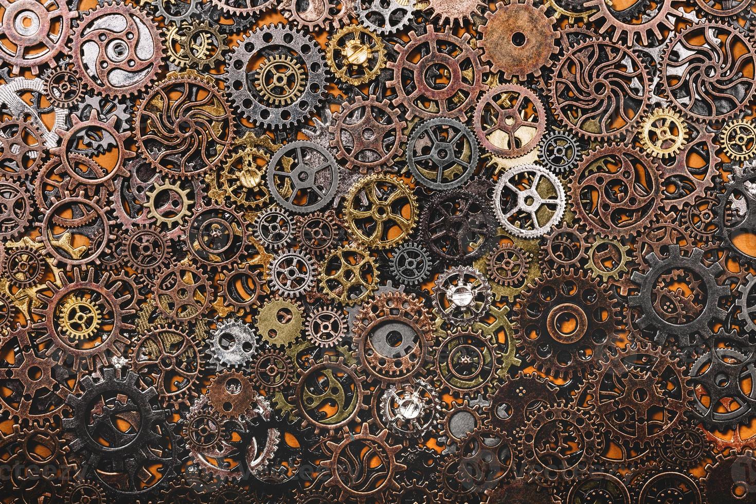 Layers of different cogwheels. photo