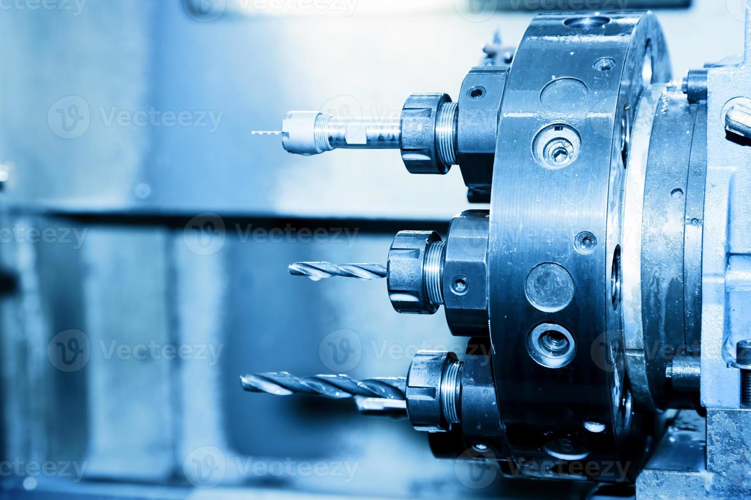 Industrial CNC drilling and boring machine close-up. photo