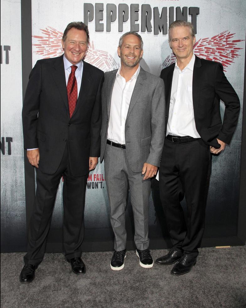 LOS ANGELES, AUG 28 - Gary Lucchesi, Eric Reid, Richard Wright at the Peppermint World Premiere at the Regal Cinemas L A  LIVE on August 28, 2018 in Los Angeles, CA photo