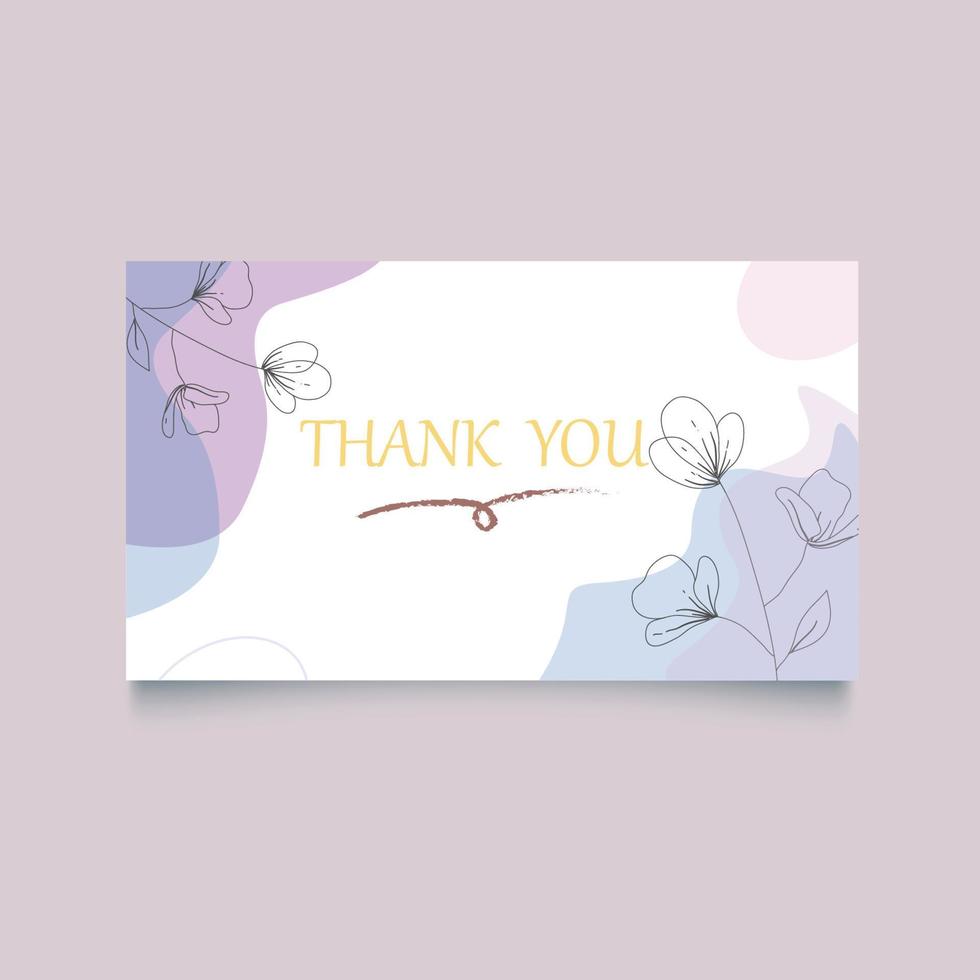 template thank you card abstract background vector