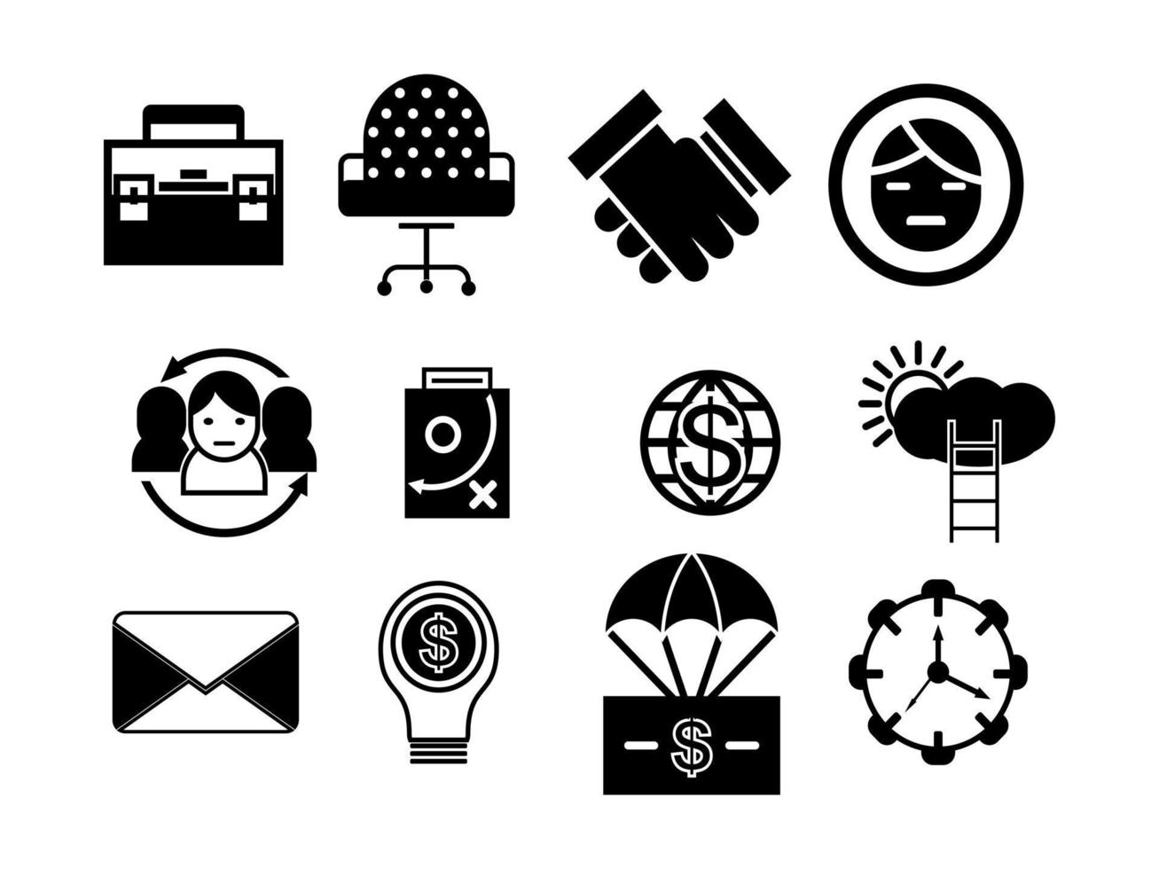 conjunto de iconos de vectores de negocios
