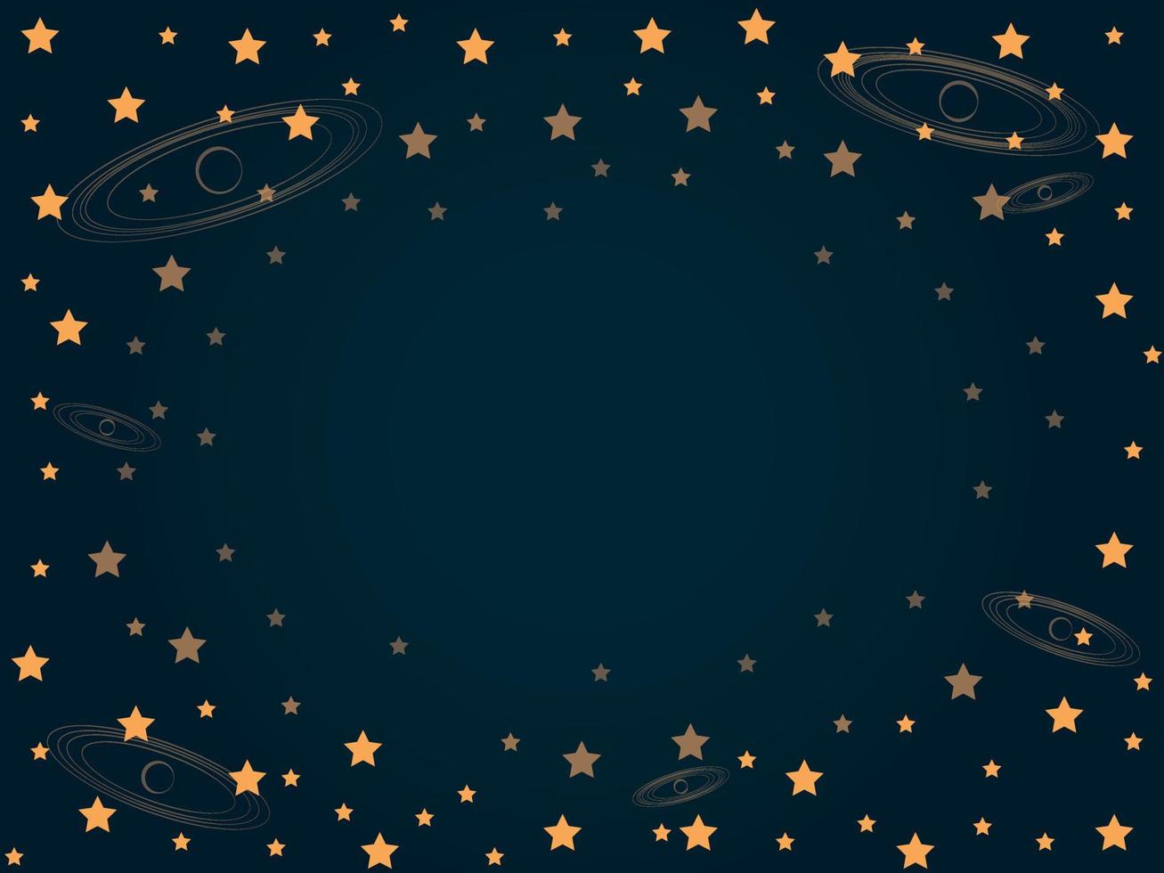 Abstract golden star sky background with circle patterns vector illustration