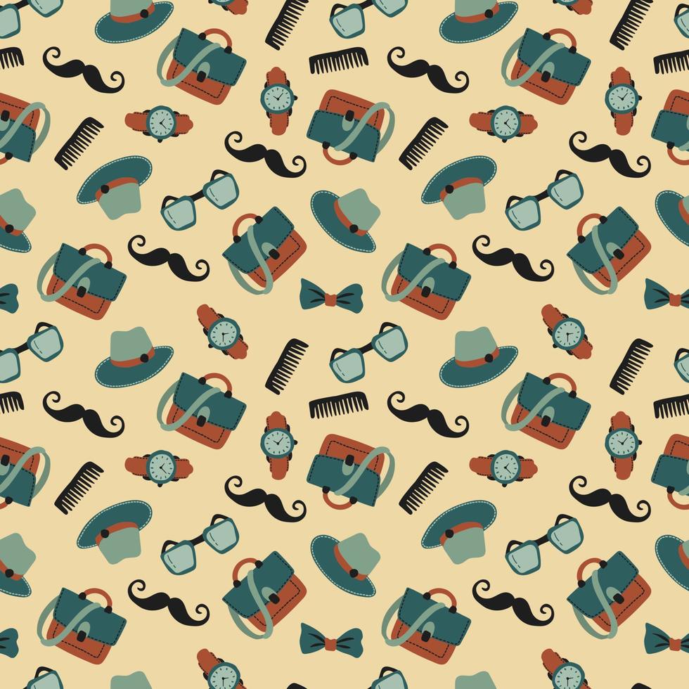 Seamless pattern for the holiday Father's Day. Digital paper. vector
